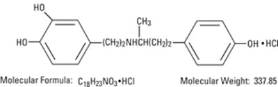 Image Of Dobutamine HCl Chemical Structure (Chemical Structure 1)